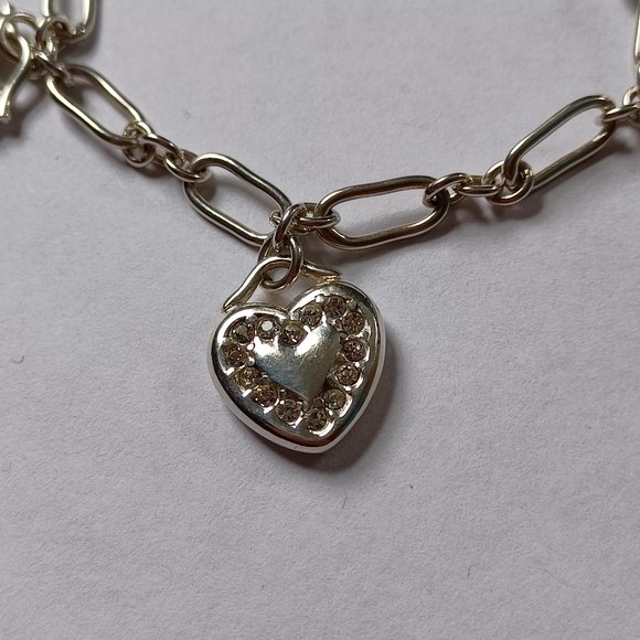 Vintage 7" Tiffany & Co. 925 Silver Heart Charm Bracelet - Picture 6 of 12